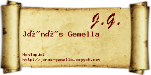 Jónás Gemella névjegykártya